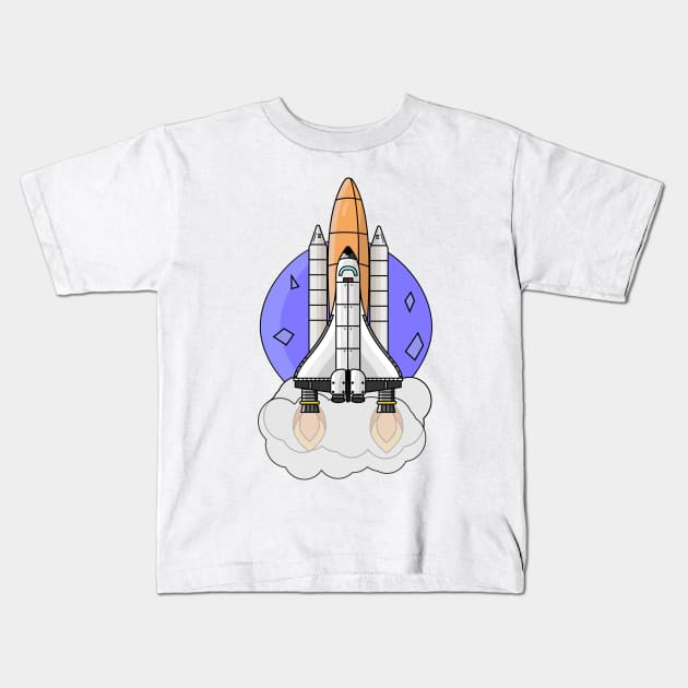 Space shuttle, spaceship Kids T-Shirt by IDesign23